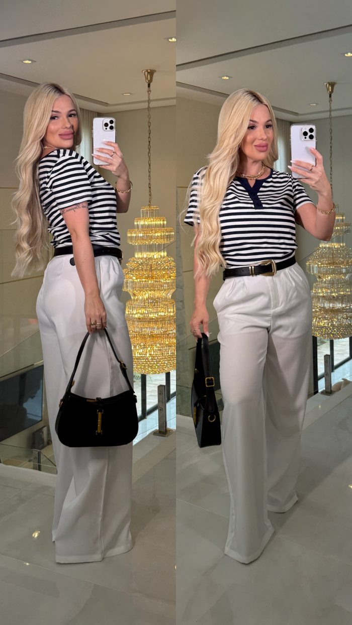 blusa listrada c/botões 3277