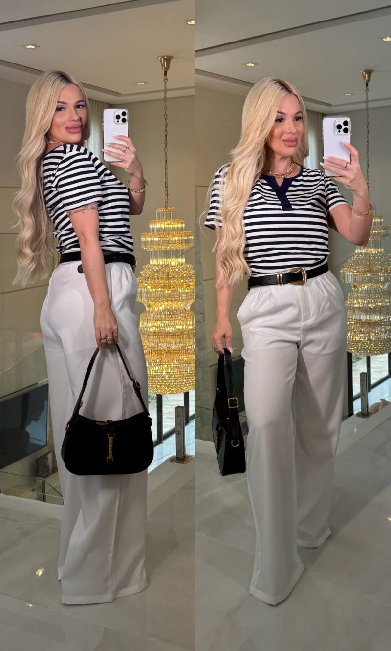 blusa listrada c/botões 3277