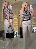 blusa listrada c/botões 3277