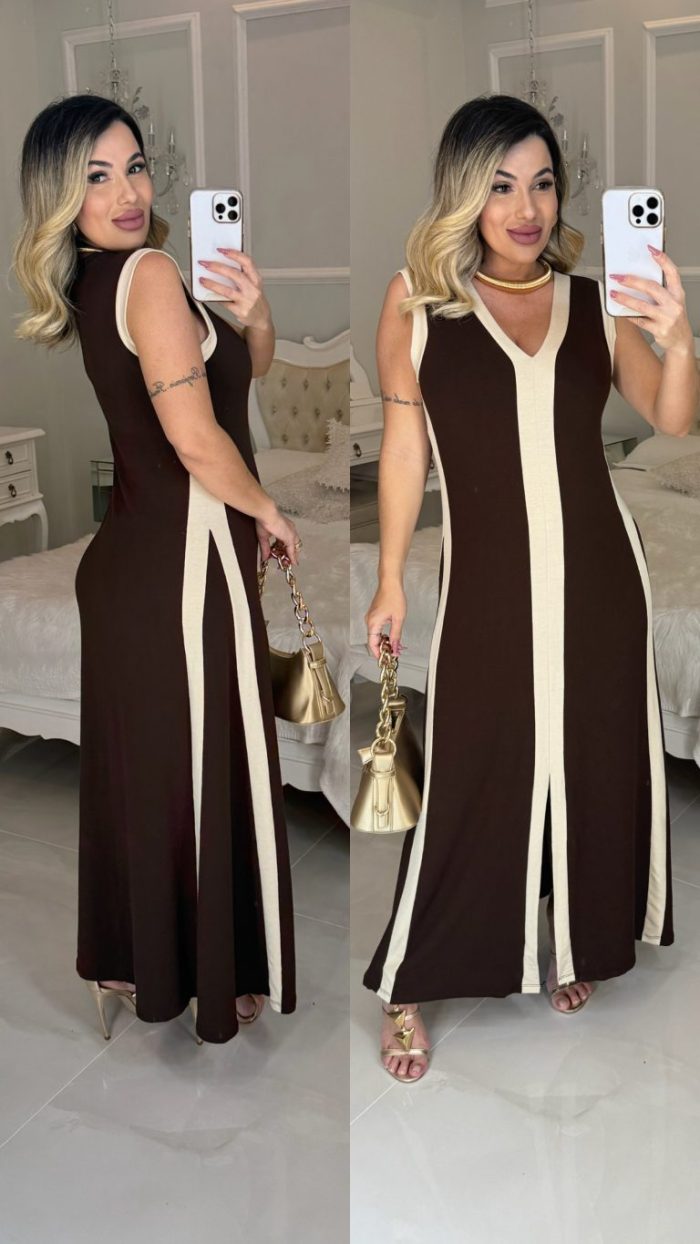vestido malha listrado luciana 3270