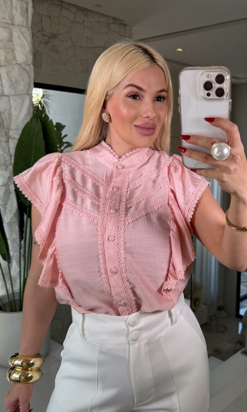 camisa bordada c/botões 3188