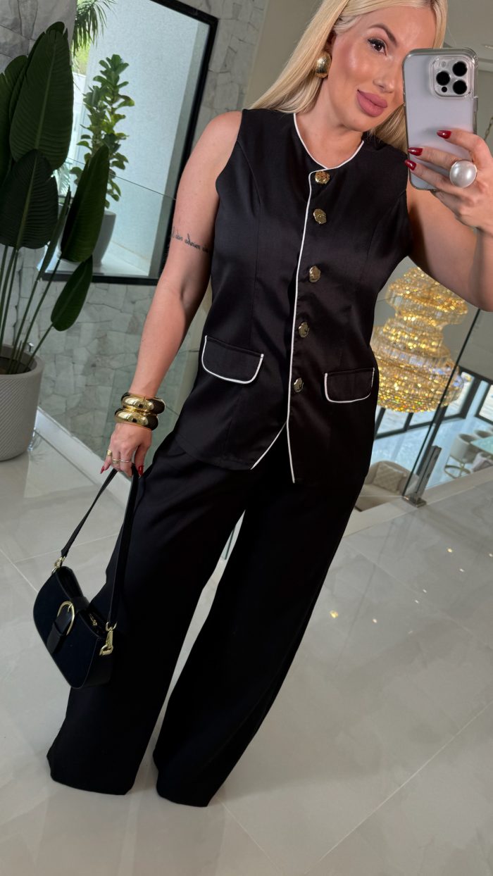 conjunto daiane alfaiataria botões dourado 3229 conjunto daiane alfaiataria botões dourado 3229