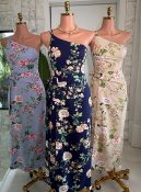 vestido longo de linho estampado 3241