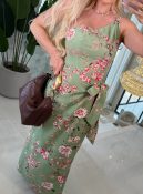 vestido longo de linho estampado 3241