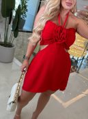 macacão curto c/flor 3355