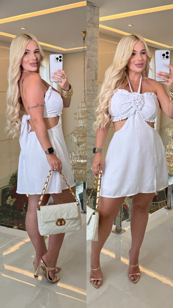 macacão curto c/flor 3355