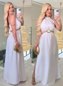 vestido longo c/medalha 3284