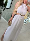 vestido longo c/medalha 3284