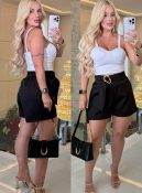 short alfaiataria c/fivela dourada 3364