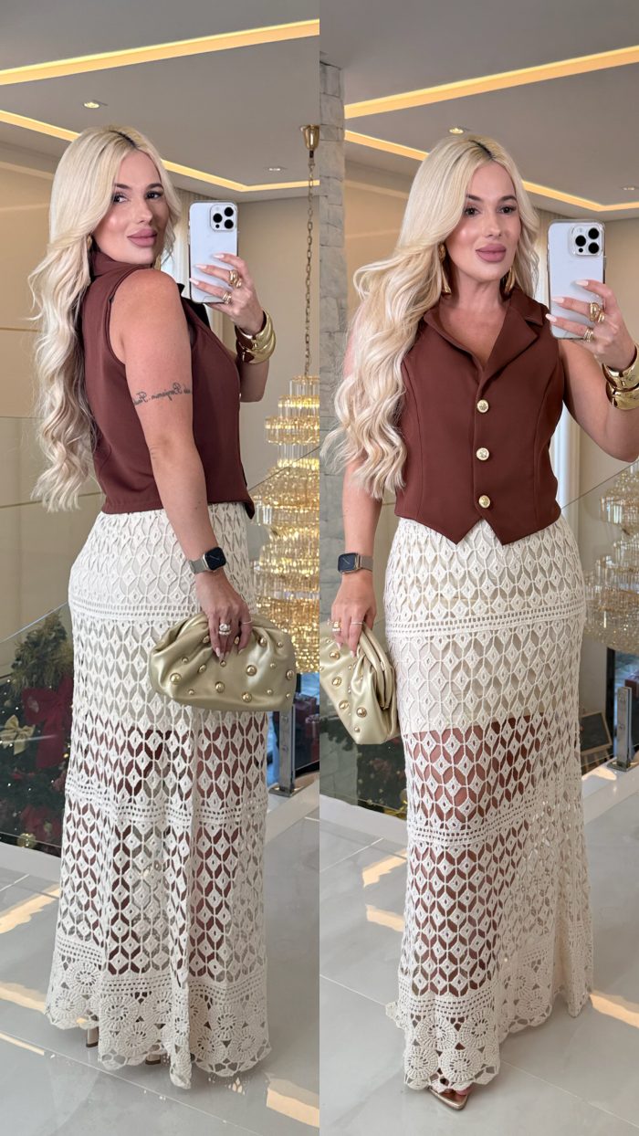 colete c/botão dourado marcia 3293