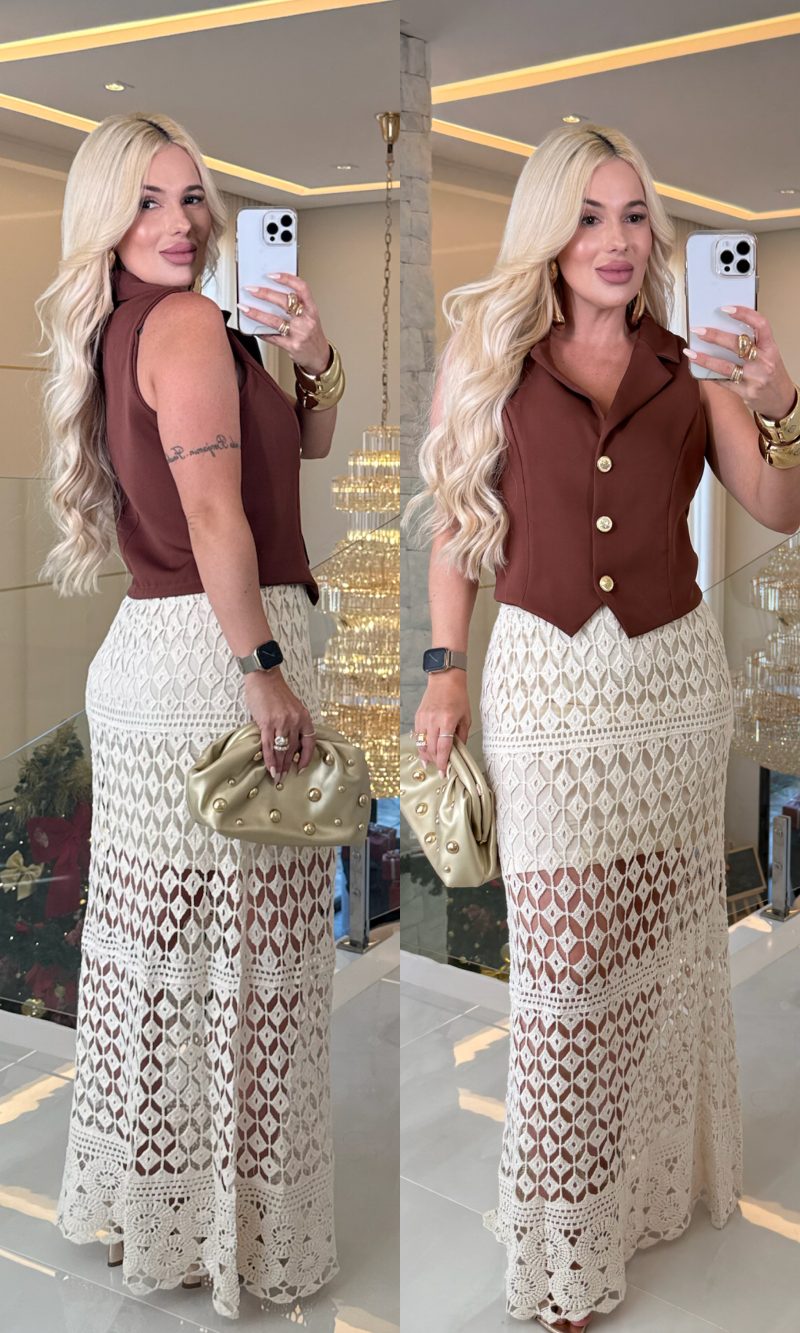 colete c/botão dourado marcia 3293