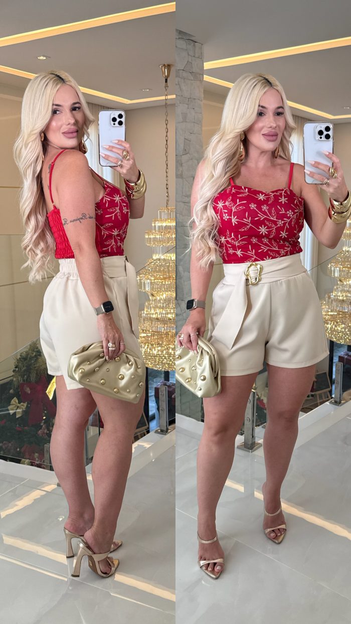 short alfaiataria c/fivela dourada 3364 short alfaiataria c/fivela dourada 3364