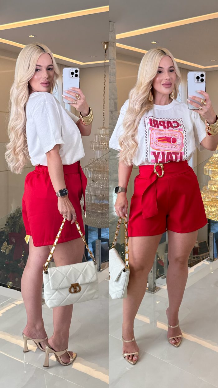 short alfaiataria c/fivela dourada 3364