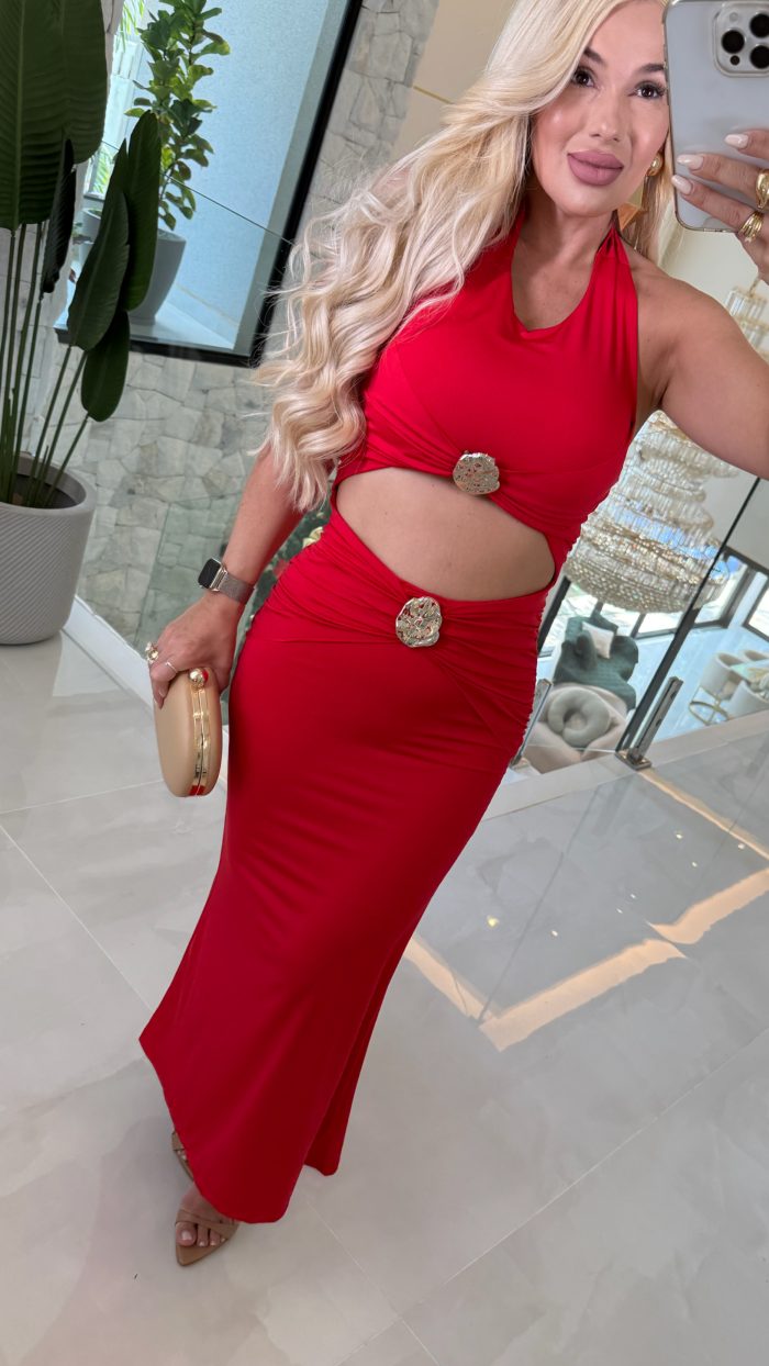 vestido longo c/detalhe dourado 3358 vestido longo c/detalhe dourado 3358