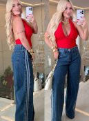 calça jeans c/risco rose 3368