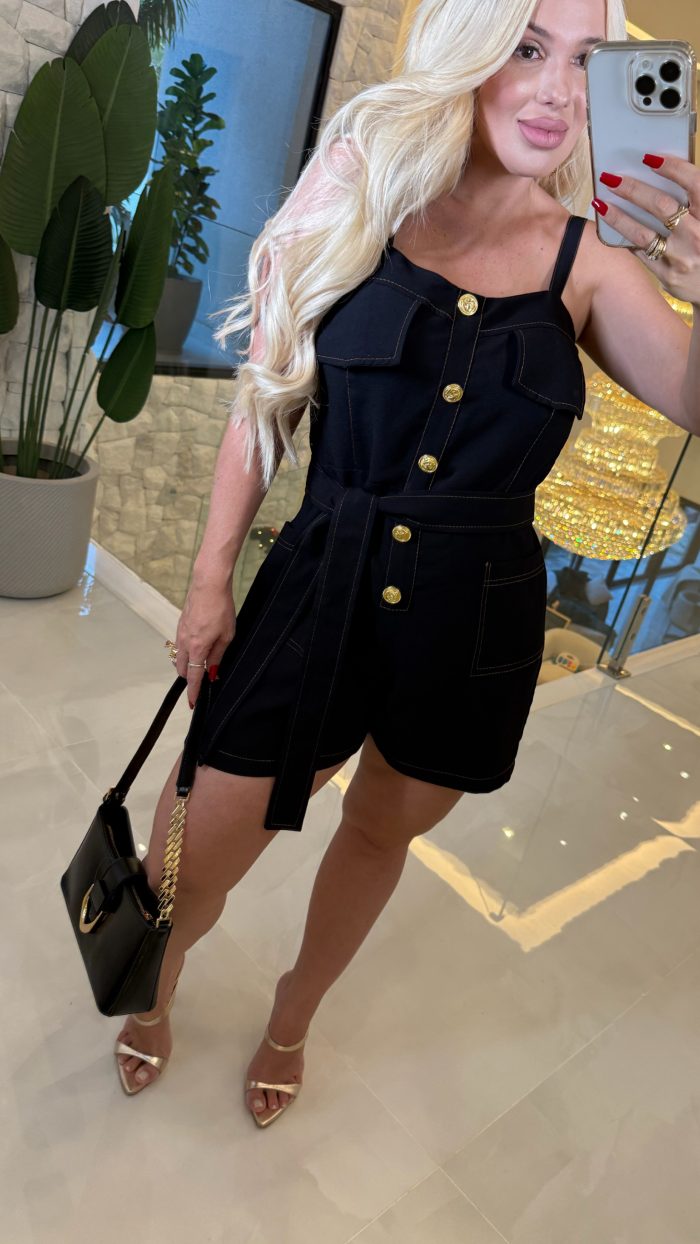 macacão c/botões dourado 3384 macacão c/botões dourado 3384