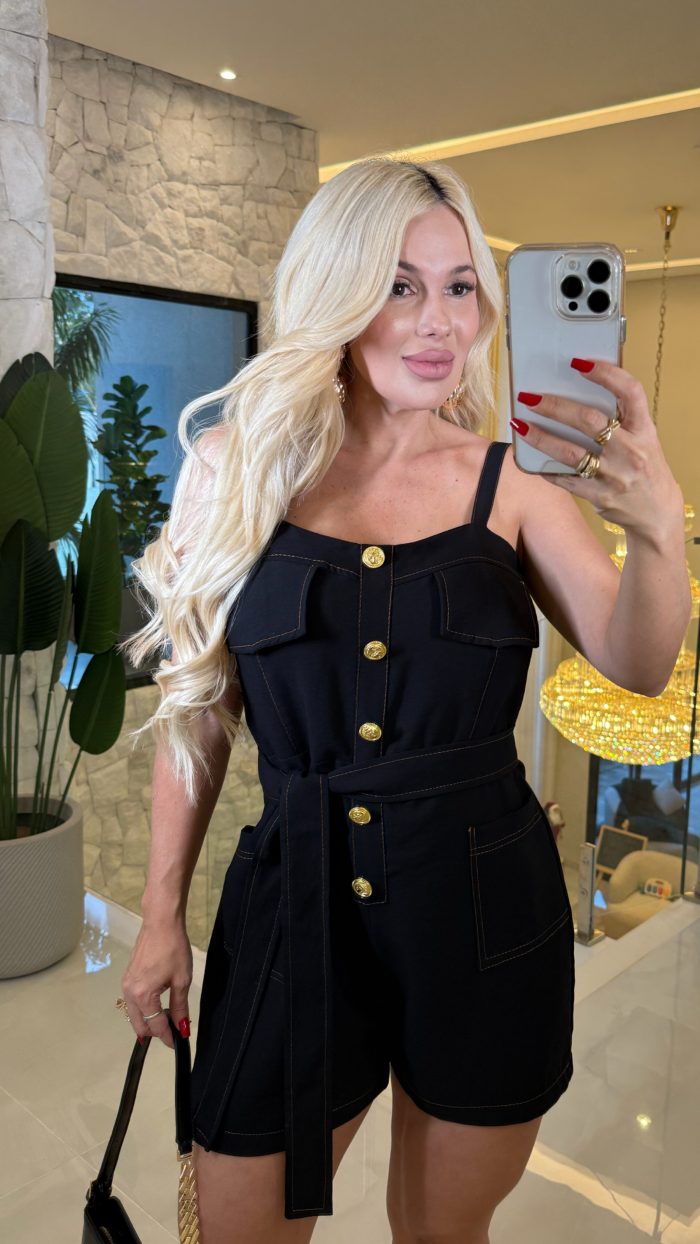 macacão c/botões dourado 3384 macacão c/botões dourado 3384