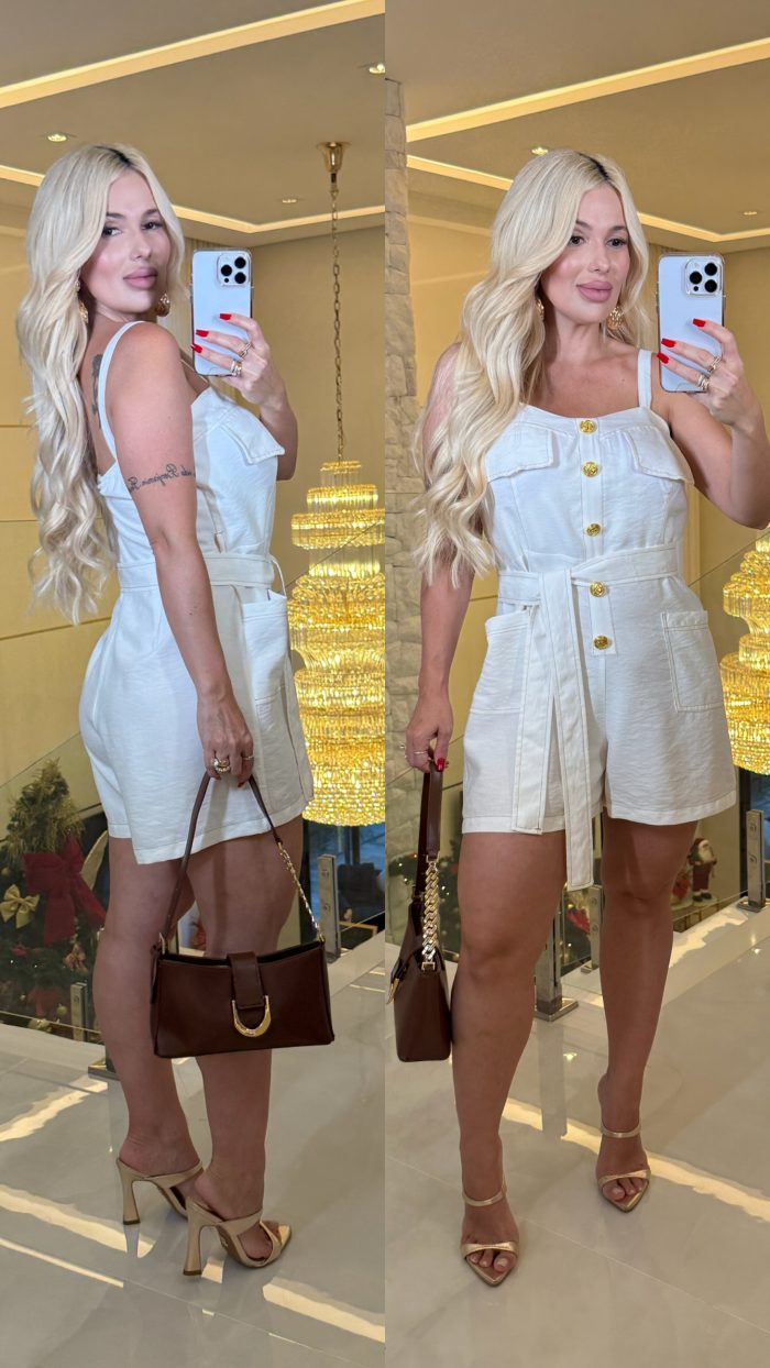 macacão c/botões dourado 3384 macacão c/botões dourado 3384