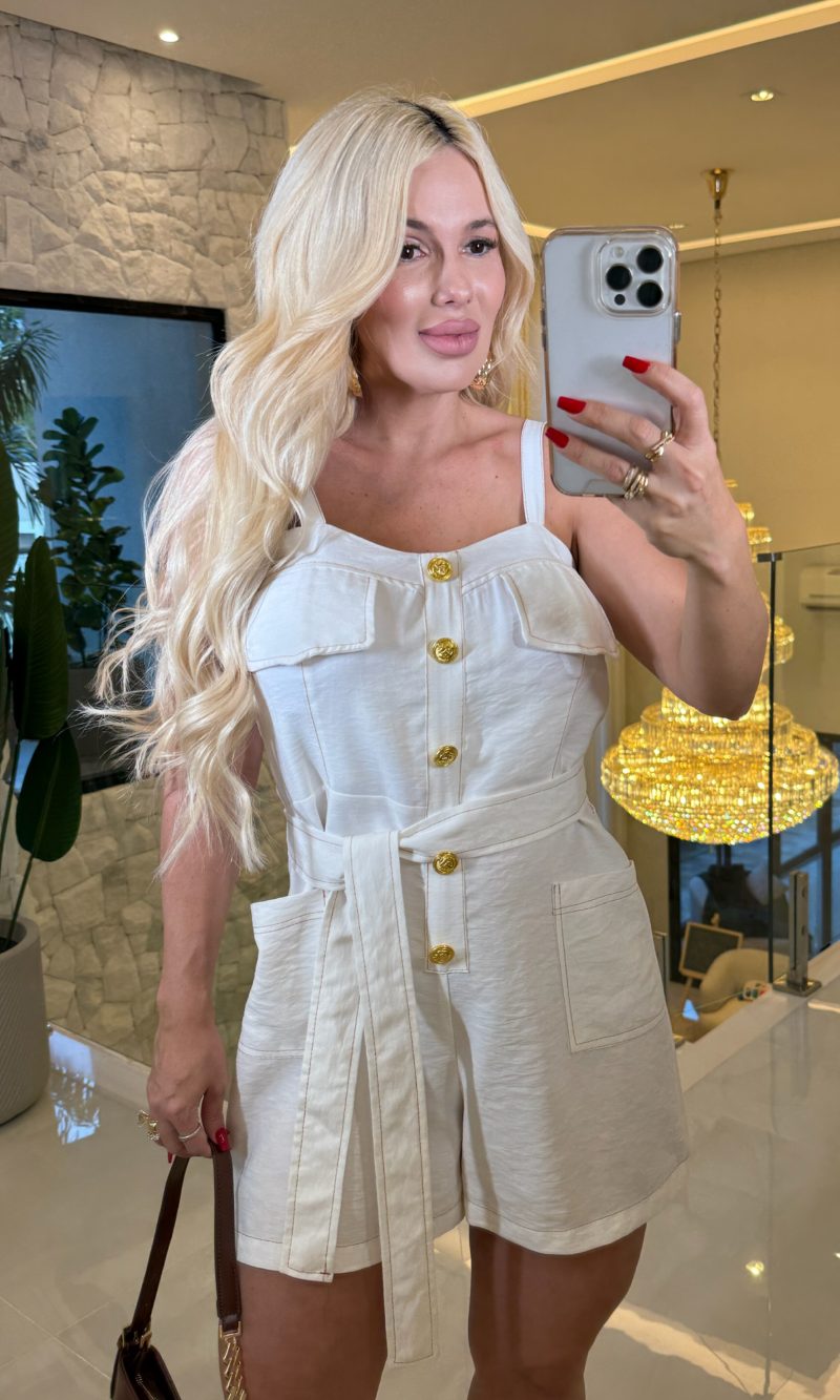 macacão c/botões dourado 3384 macacão c/botões dourado 3384