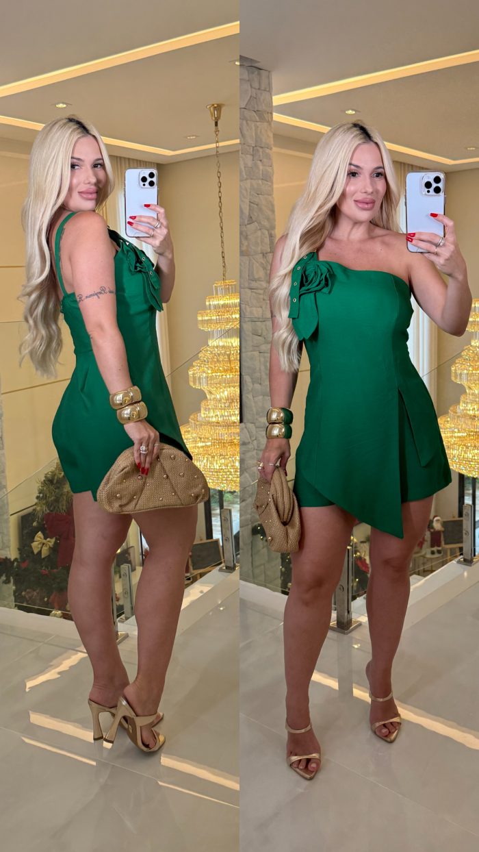 vestido macacão flor 3406