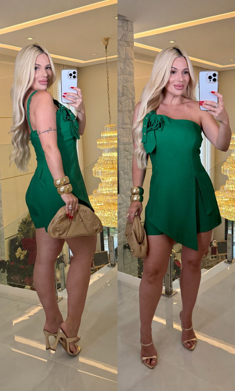 vestido macacão flor 3406