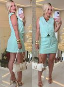 conjunto short/saia alfaiataria c/colete 3119