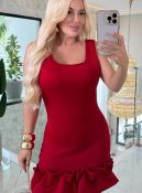 vestido neopremium c/ babado 3417