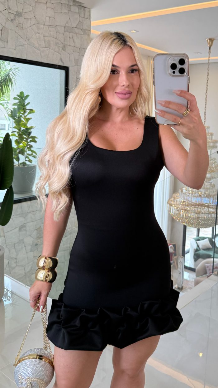 vestido neopremium c/ babado 3417 vestido neopremium c/ babado 3417