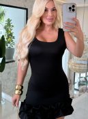 vestido neopremium c/ babado 3417