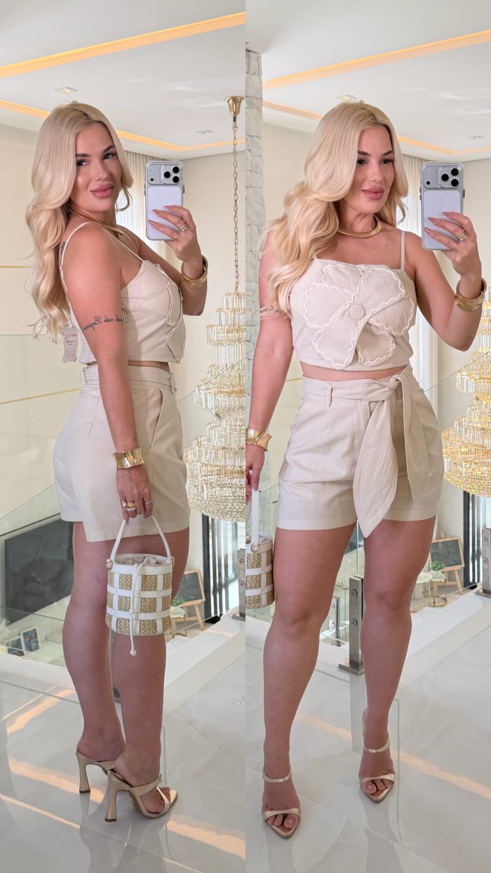 conjunto joelma c/ flor 3550 conjunto joelma c/ flor 3550