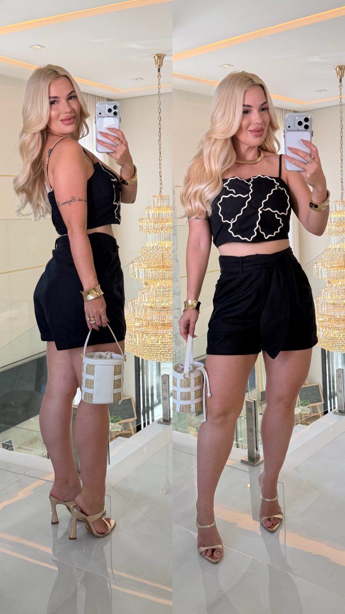 conjunto joelma c/ flor 3550 conjunto joelma c/ flor 3550