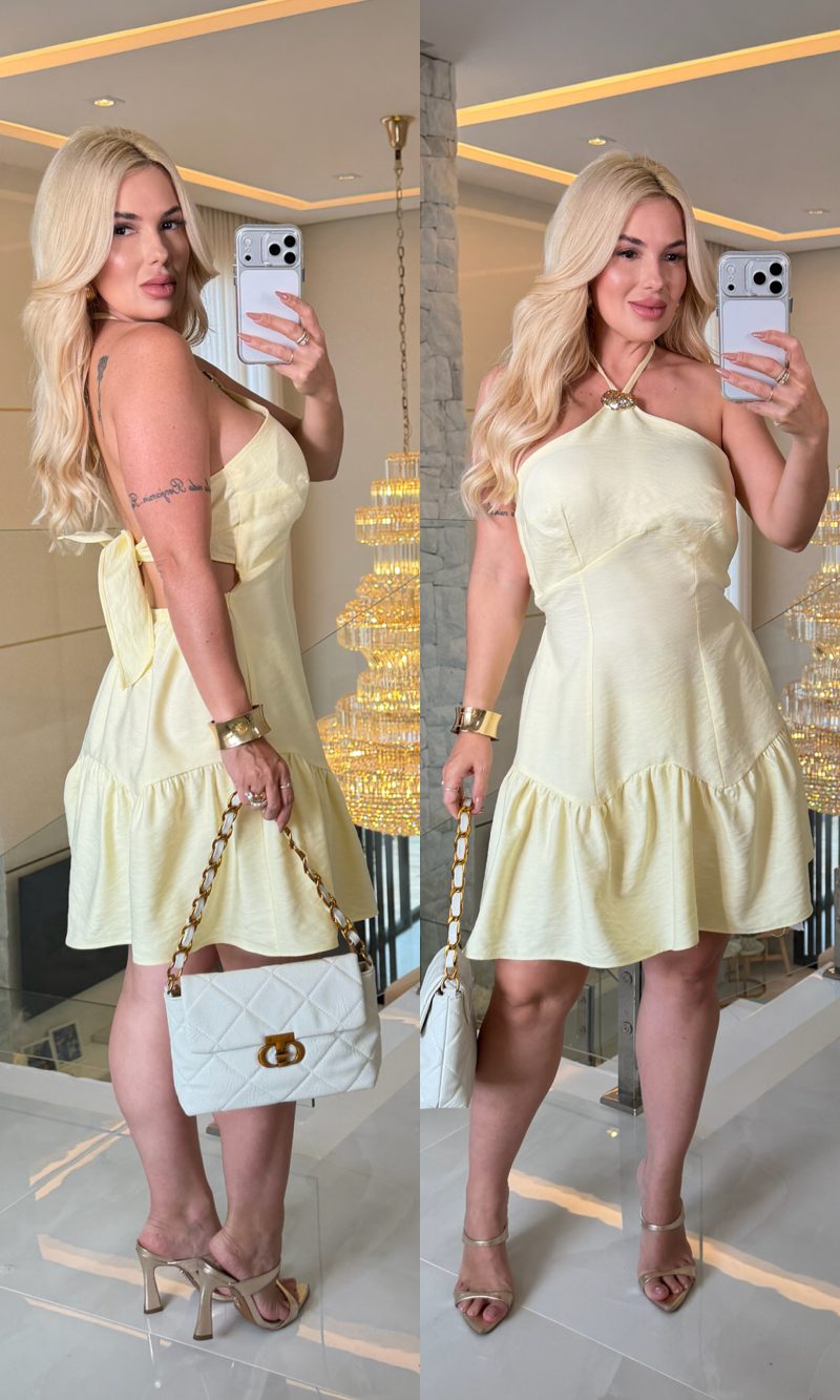 vestido detalhe orgânico marrant c/ bojo 3546