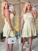 vestido detalhe orgânico marrant c/ bojo 3546