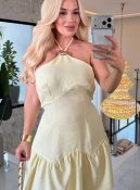 vestido detalhe orgânico marrant c/ bojo 3546