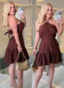 vestido detalhe orgânico marrant c/ bojo 3546