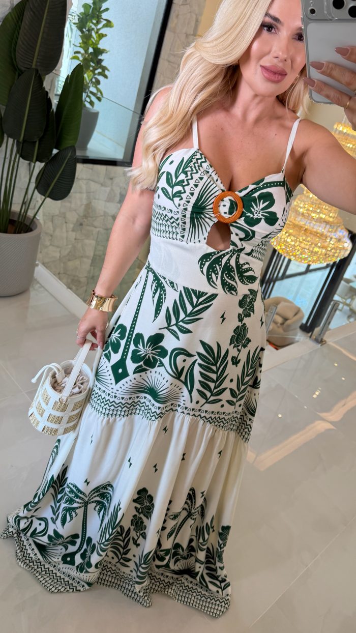 vestido longo estampado detalhe de madeira c/ bojo 3547 vestido longo estampado detalhe de madeira c/ bojo 3547