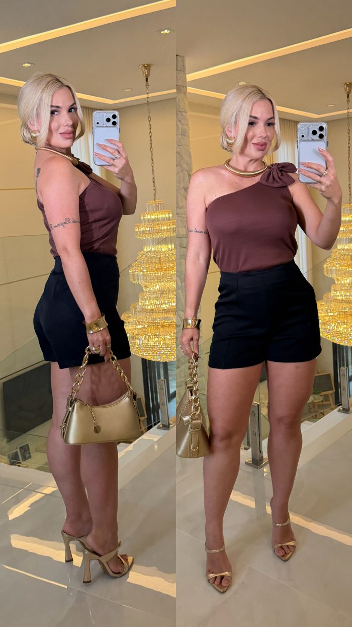 blusa karen laço no ombro canelado c/ bojo 3532 blusa karen laço no ombro canelado c/ bojo 3532