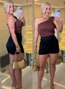 blusa karen laço no ombro canelado c/ bojo 3532