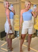 blusa karen laço no ombro canelado c/ bojo 3532