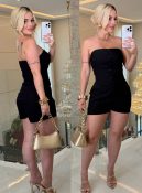 vestido celina babado botão curto