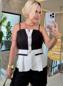 vestido celina babado botão curto