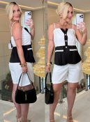 vestido celina babado botão curto