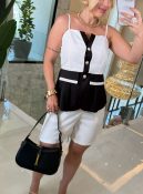 vestido celina babado botão curto