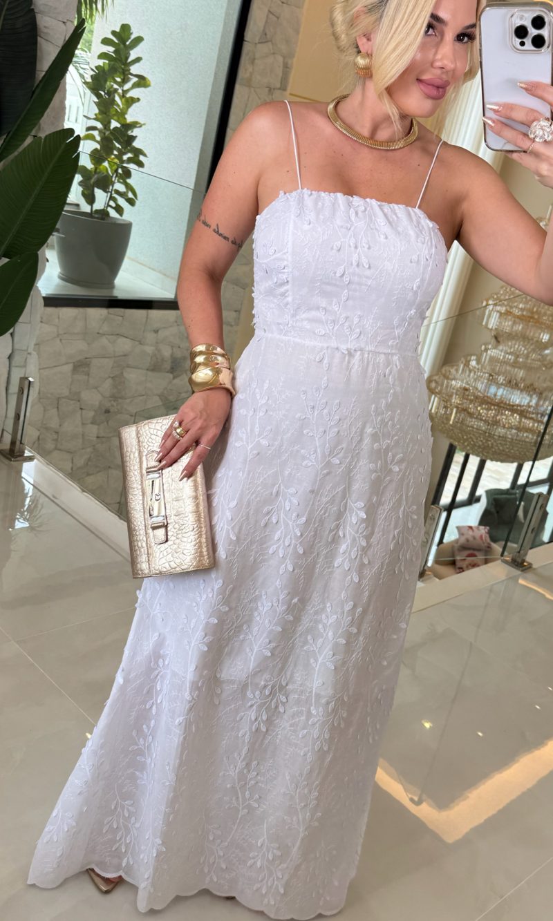 vestido 3 d lese longo 3496