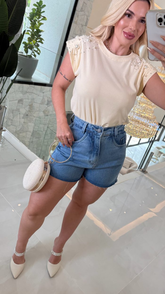 blusa deo c/ perolas e ombreira 3516 blusa deo c/ perolas e ombreira 3516