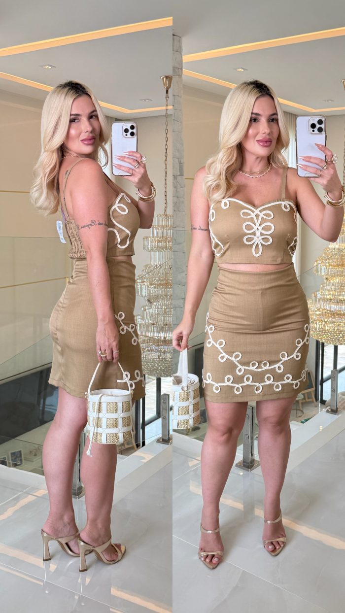 conjunto fabiola alfaiataria c/ saia bordada 3519 conjunto fabiola alfaiataria c/ saia bordada 3519