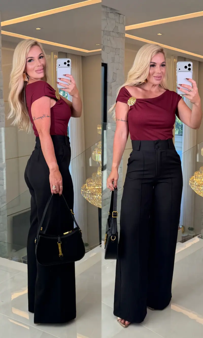 blusa canelado c/ metal valeria 3579