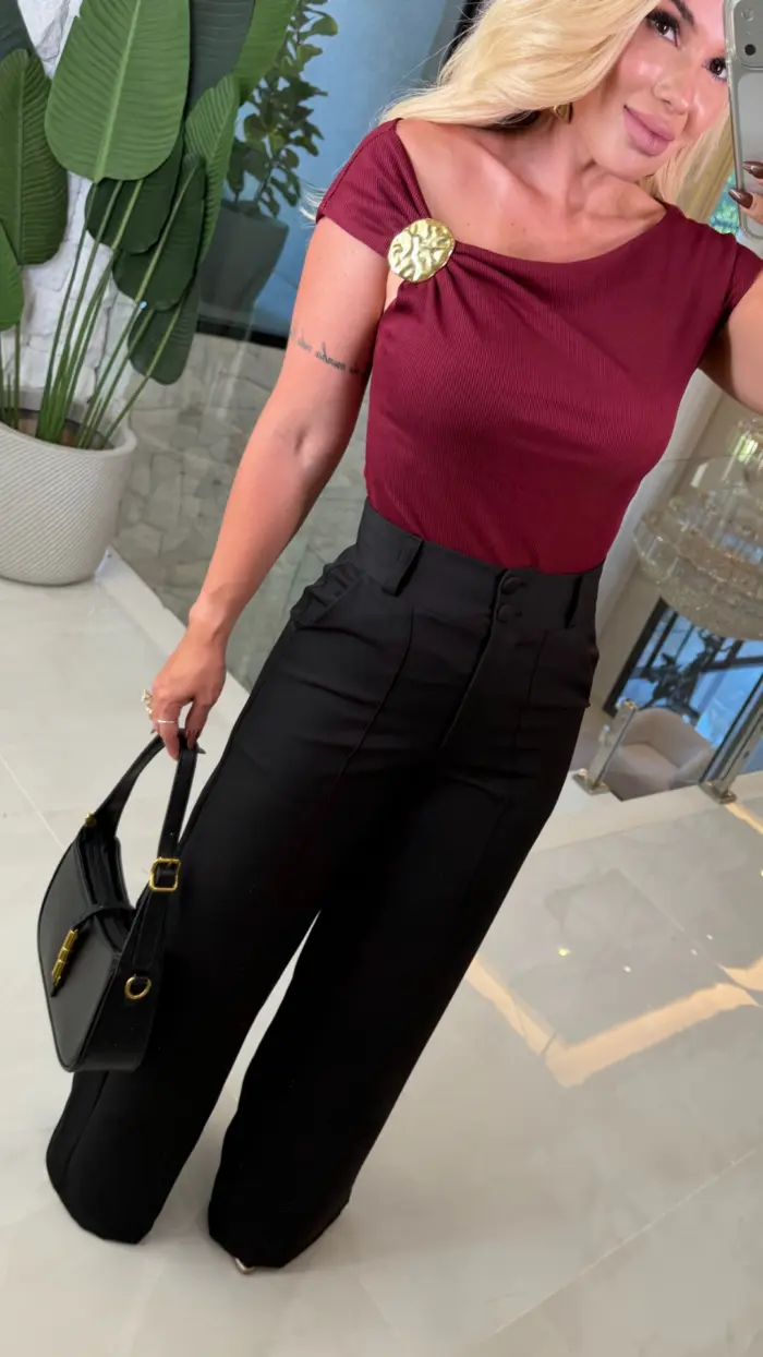 blusa canelado c/ metal valeria 3579 blusa canelado c/ metal valeria 3579