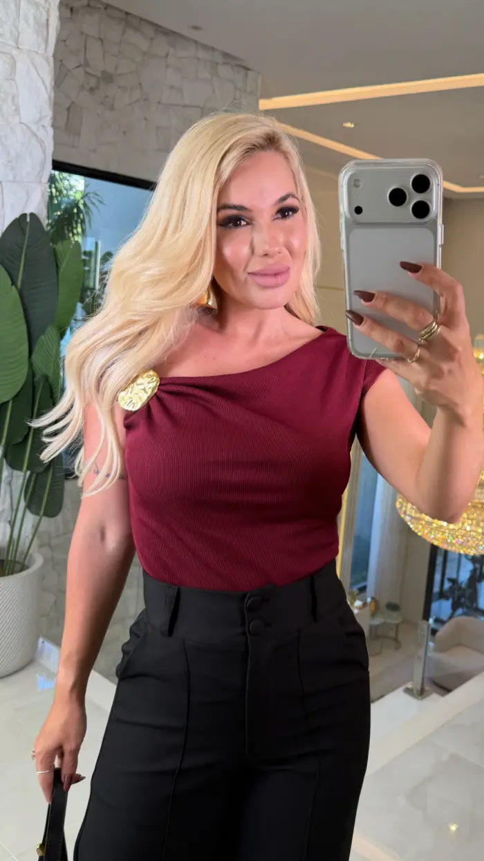 blusa canelado c/ metal valeria 3579 blusa canelado c/ metal valeria 3579