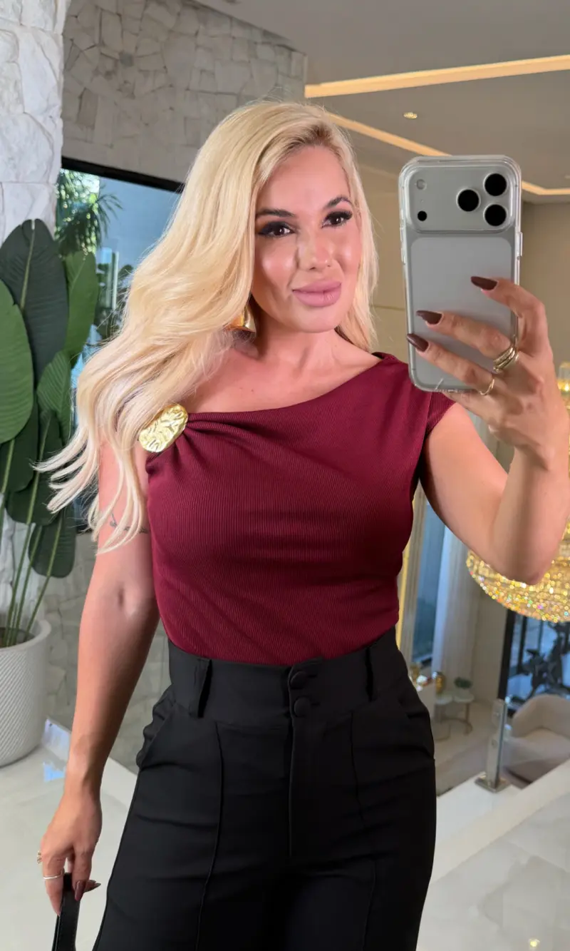 blusa canelado c/ metal valeria 3579